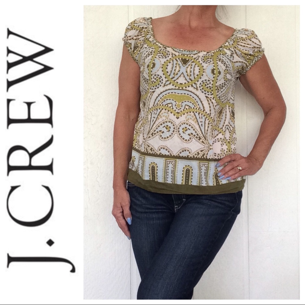 J. CREW COTTON PAISLEY TOP SIZE XS